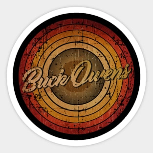 arjunthemaniac, Buck Owens circle vintage retro faded Buck Owens Sticker